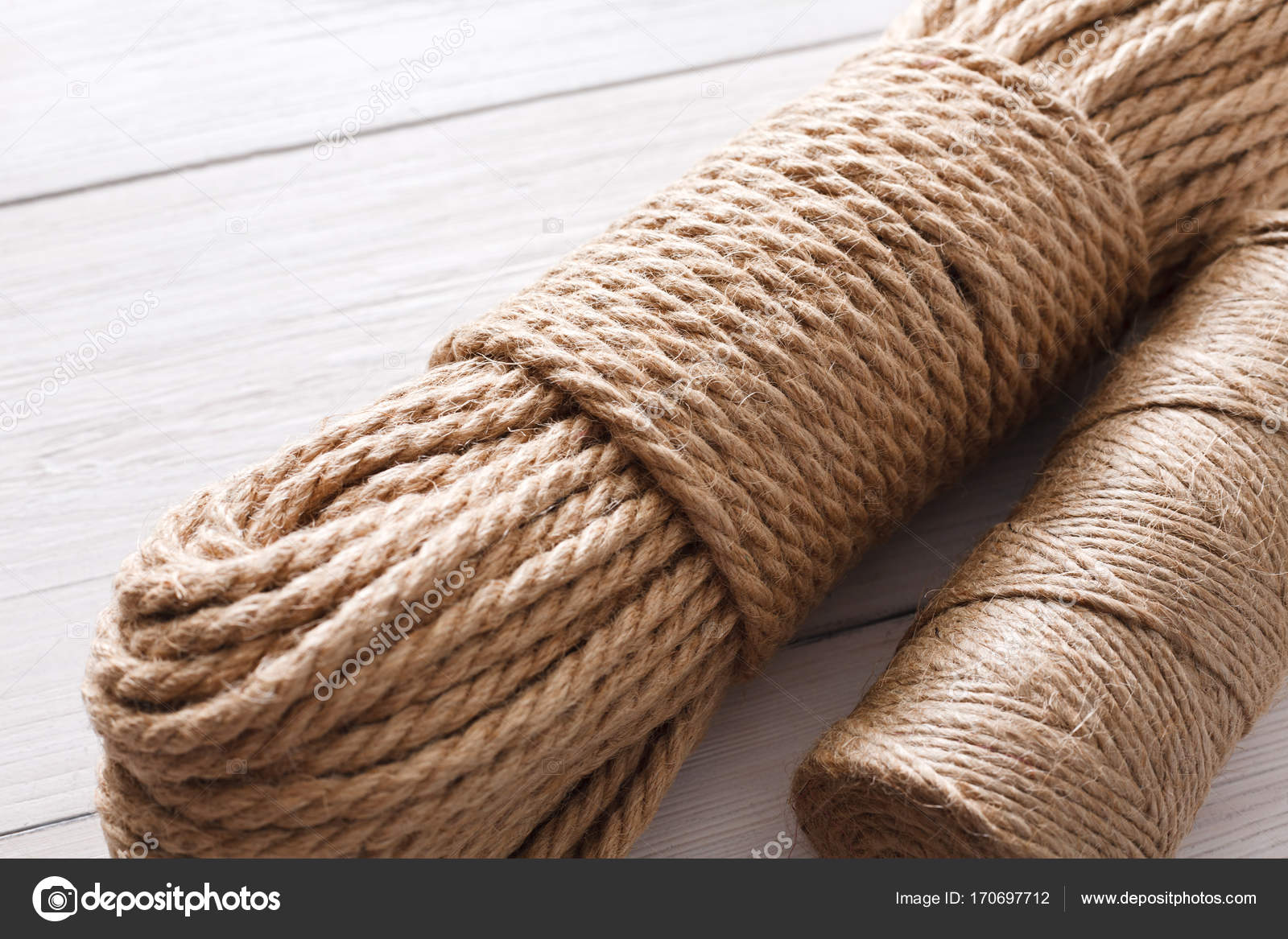 Natural jute twine rope roll for DIY and crafts Stock Photo by